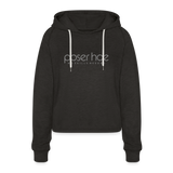 Basic Frauen Cropped Hoodie - edition Silver - Anthrazit