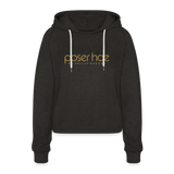 Basic Frauen Cropped Hoodie - edition Gold - Anthrazit